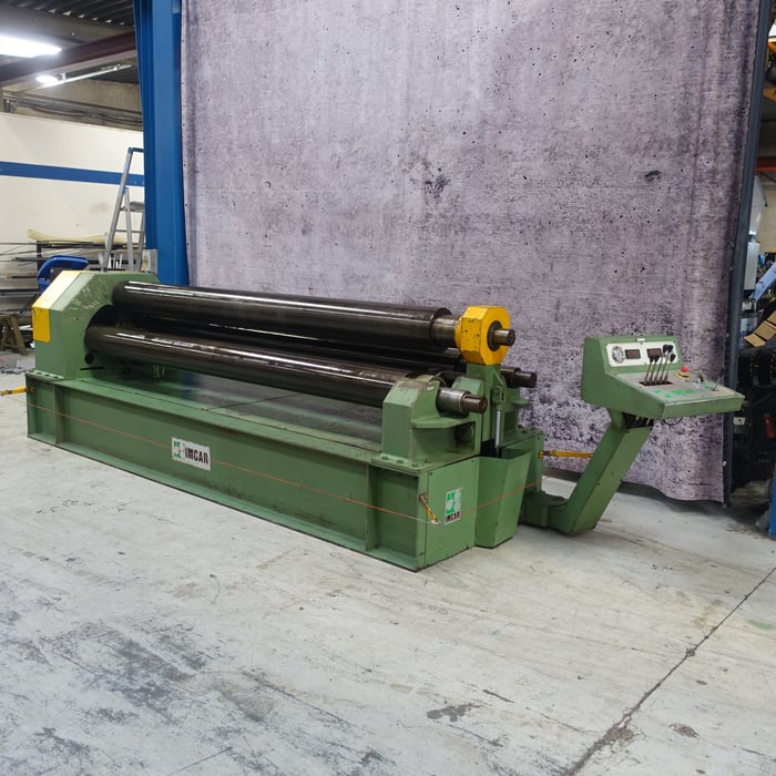 Used Imcar SIHR 10/5 hydr. 3-rolled sheet roller - 3100 x 11 mm.